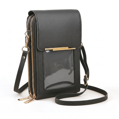 Touchscreen Crossbody Phone Wallet with RFID Blocking for Cards & Cash – Waterproof PU Leather Mini Purse Holds 6.7 in Smartphones