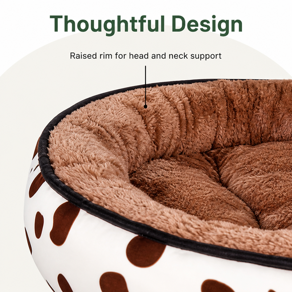 Ortekor Cozy Plush Polyester & Detachable Cover Pet Bed