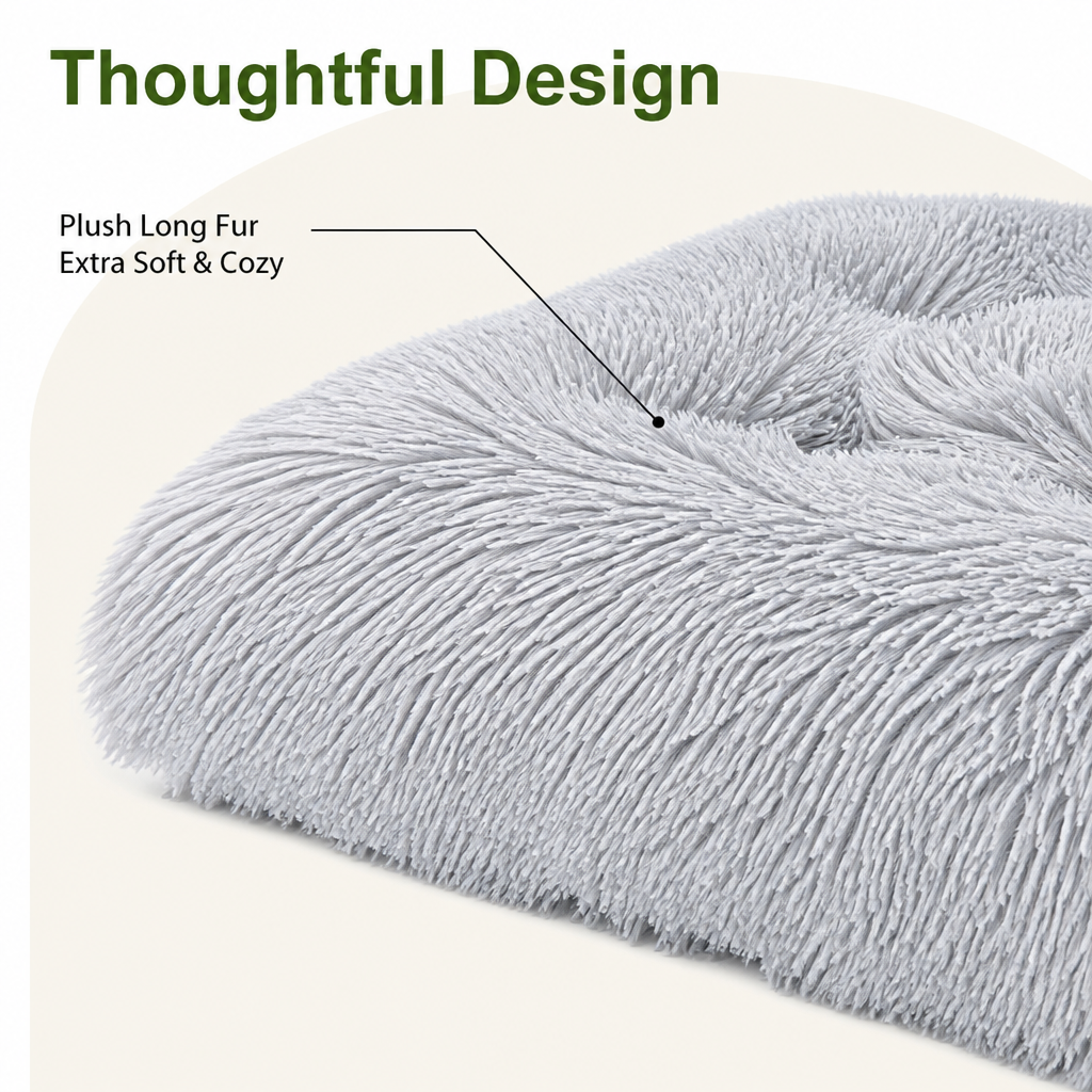 Ortekor Plush Lined Polyester Fill Dog Bed (Removable Cover)