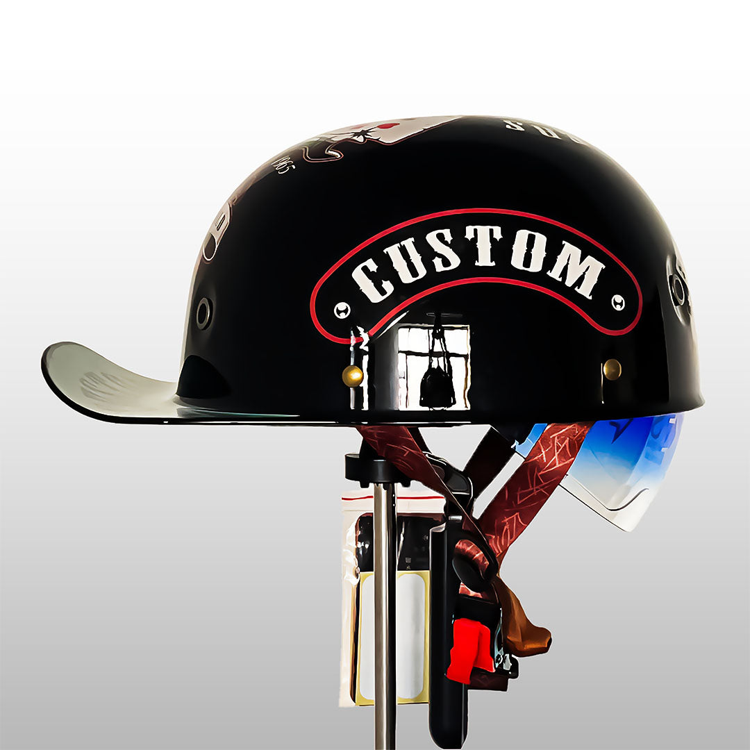 DOT-Certified Motorcycle Half Helmet with Baseball Cap Style for Urban Riding and Commuting