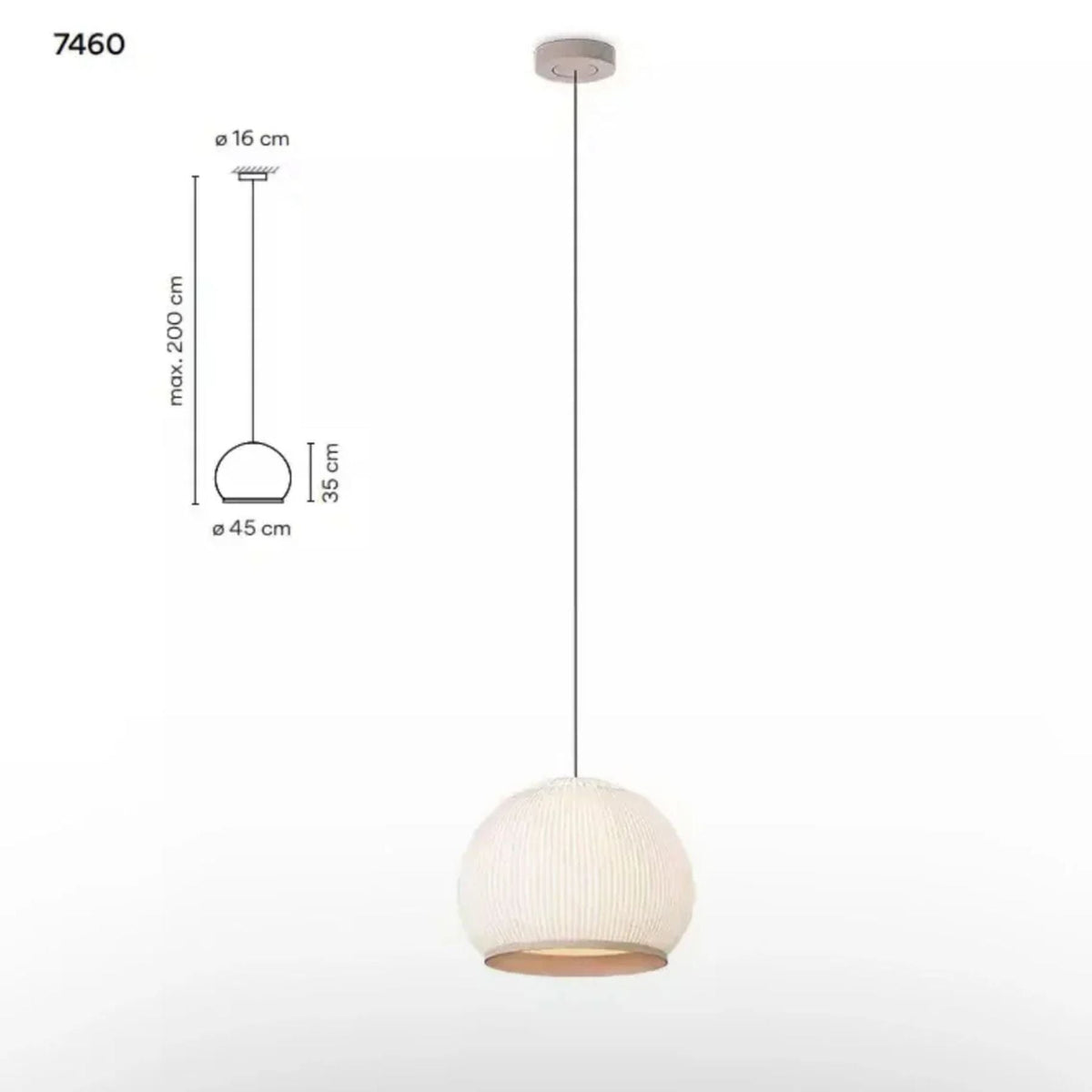 Ribbed Lycra Hanging Light Fixture – 18 in Round Dimmable LED Ceiling Pendant for Kitchen Island, Dining Table & Modern Living Areas