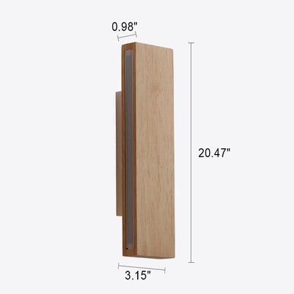 LED Sconce Light 12 Inch Wooden Acrylic Fixture Hallway Bedroom Living Room Hardwired Modern Minimal Décor Ambient Glow 12W 1200 Lumen Inter