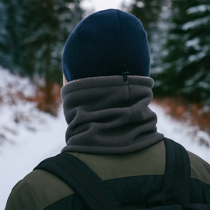 Adjustable Fleece Neck Warmer Gaiter with Drawstring for Winter Sports & Outdoor Activities