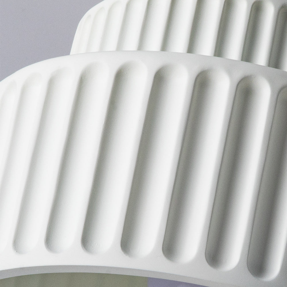 Flush Mount Resin Ceiling Light Fixture E27 Socket Textured Shade White for Kitchen Bedroom Hallway Low Profile Modern Minimalist Scandinavi