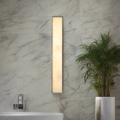 Outdoor LED Sconce Resin Vertical Design 24 in Weatherproof Patio Entry Porch Fixture Modern Exterior Lighting for Home Walkways