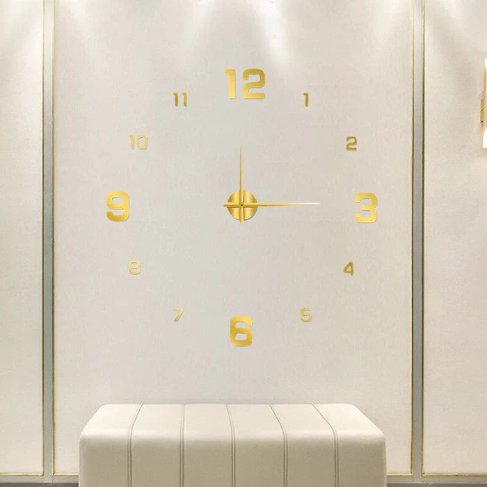 Oversized Acrylic Timepiece 35 Inches Red Whisper-Quiet Movement Decorative Statement Clock for Home Office Bedroom