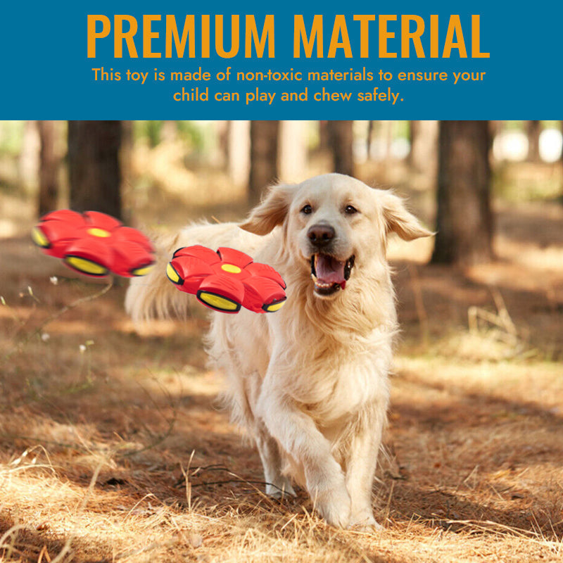 Self-Rolling LED Dog Ball Toy – Motion-Activated Light-Up Frisbee Disc for Interactive Fetch & Indoor Outdoor Play