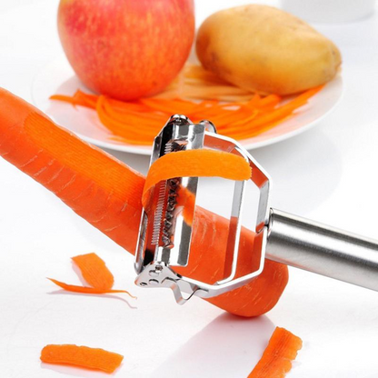 Dual-Blade Vegetable Peeler with Julienne Slicer | Stainless Steel Kitchen Tool for Potatoes Carrots Zucchini Cucumbers Apples | Dishwasher
