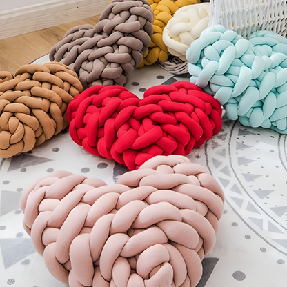 Harmony Heart Cushion - Handmade Cotton, Plush Design