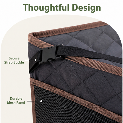Ortekor Large Hard-Bottom & Non-Slip Dog Car Seat (Back-Seat Extender)
