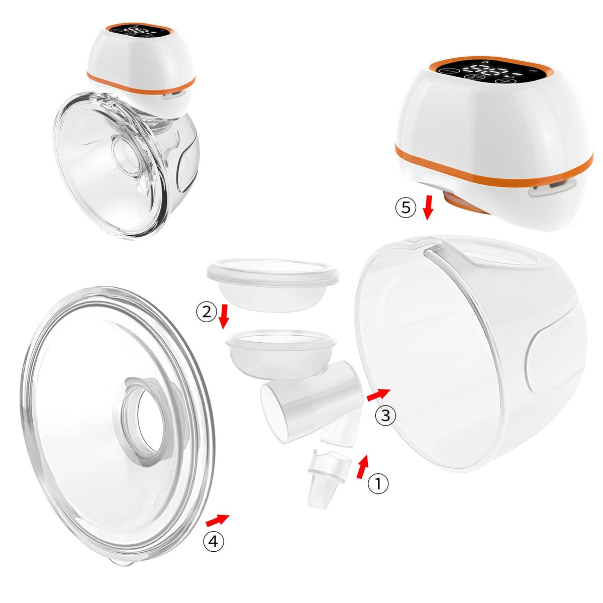Portable Wireless Breast Pump – Wearable Hands-Free Nursing with Memory Function & Auto Shutoff for Moms at Home or Work