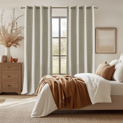 BURLAPLIVA – Blackout Textured Curtains for Elegant Living Rooms