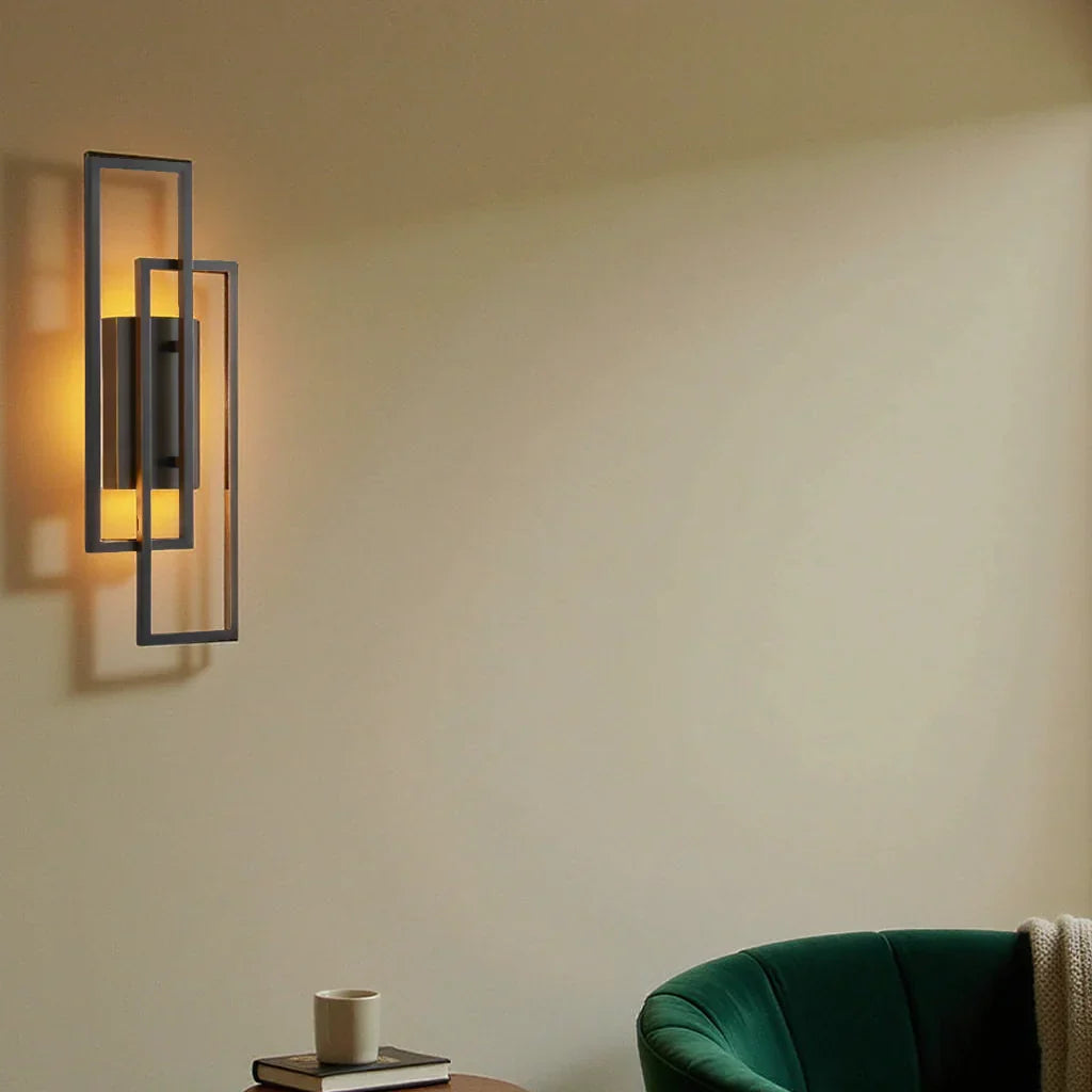 Modern Linear LED Wall Sconce 16 in Matte Black Aluminum for Hallways Bedrooms Living Rooms 3000K Warm Accent Light