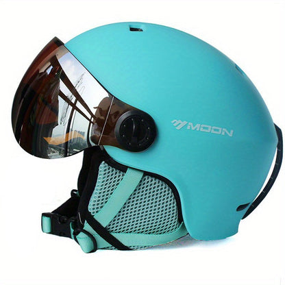 Winter Snow Helmet with Removable Visor for Skiing Snowboarding Mountain Sports Adjustable Head Protection Breathable Padded Lightweight Out
