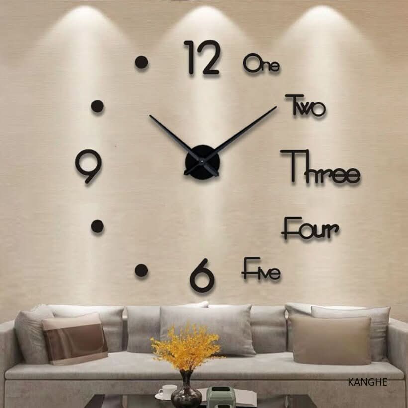 Oversized Statement Wall Clock – Floating 3D Acrylic Design for Living Room, Office & Modern Interiors