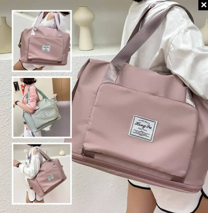 Travel Bag Foldable Waterproof Expandable Bottom & Wet-Dry Pocket