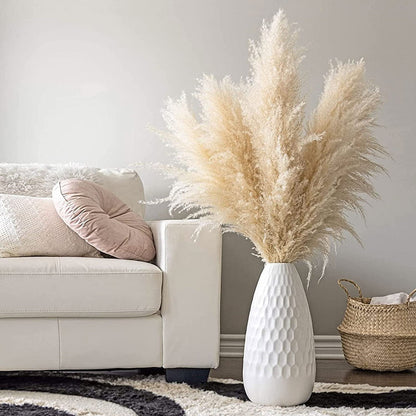 Fluffy Natural Pampas Grass Stems for Vase Displays | 16-30 Inch Dried Floral Accents for Living Room Shelf Styling Event Centerpieces Boho