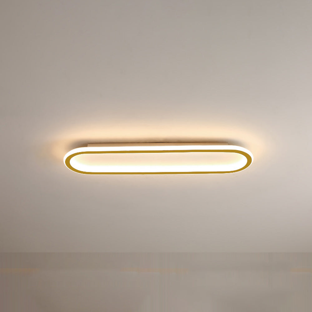 Oval Ceiling Light Fixture with Integrated LED Strip – Modern Flush Mount for Hallway, Bedroom & Living Room
