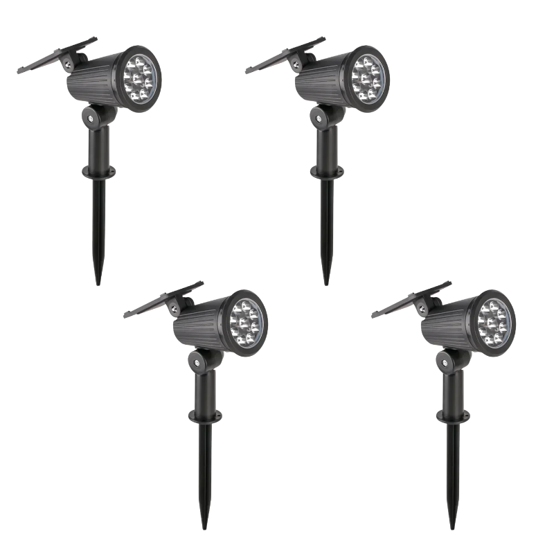 Solar Spotlight 9-LED Outdoor Landscape Light with Auto Dusk-to-Dawn Sensor & 3 Brightness Settings for Garden Pathway Patio Yard Lighting