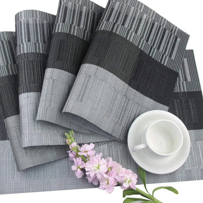 Machine-Washable PVC Placemats Set of 4 Heat-Resistant Non-Slip Table Mats for Dining Kitchen Dinner Parties