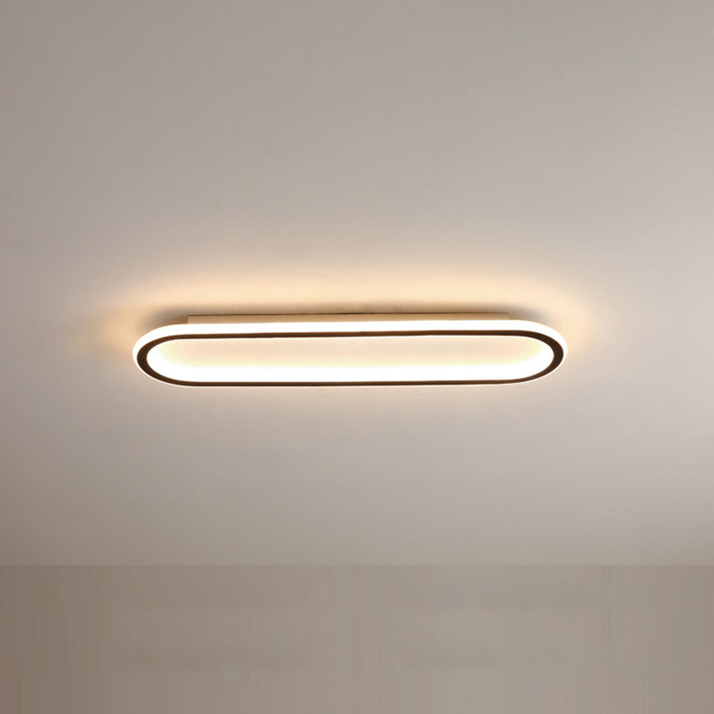 Oval Ceiling Light Fixture with Integrated LED Strip – Modern Flush Mount for Hallway, Bedroom & Living Room