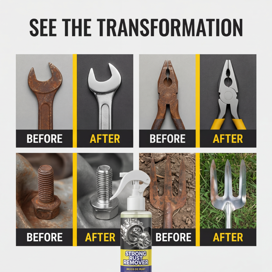 Corrosion Dissolver Spray for Metal Tools and Equipment – Iron Steel Chrome Oxidation Treatment – Works in Minutes for Workshop Garage Garde