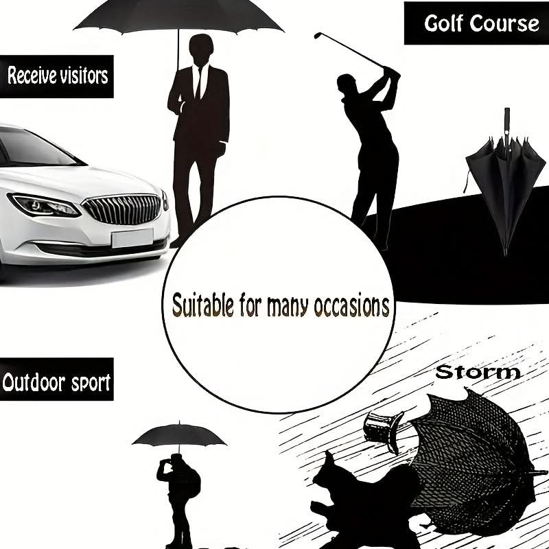 Oversized Automatic Umbrella Double Canopy Wind Resistant 2-3 Person Golf Rain Sun Protection Events Travel Outdoor Activities