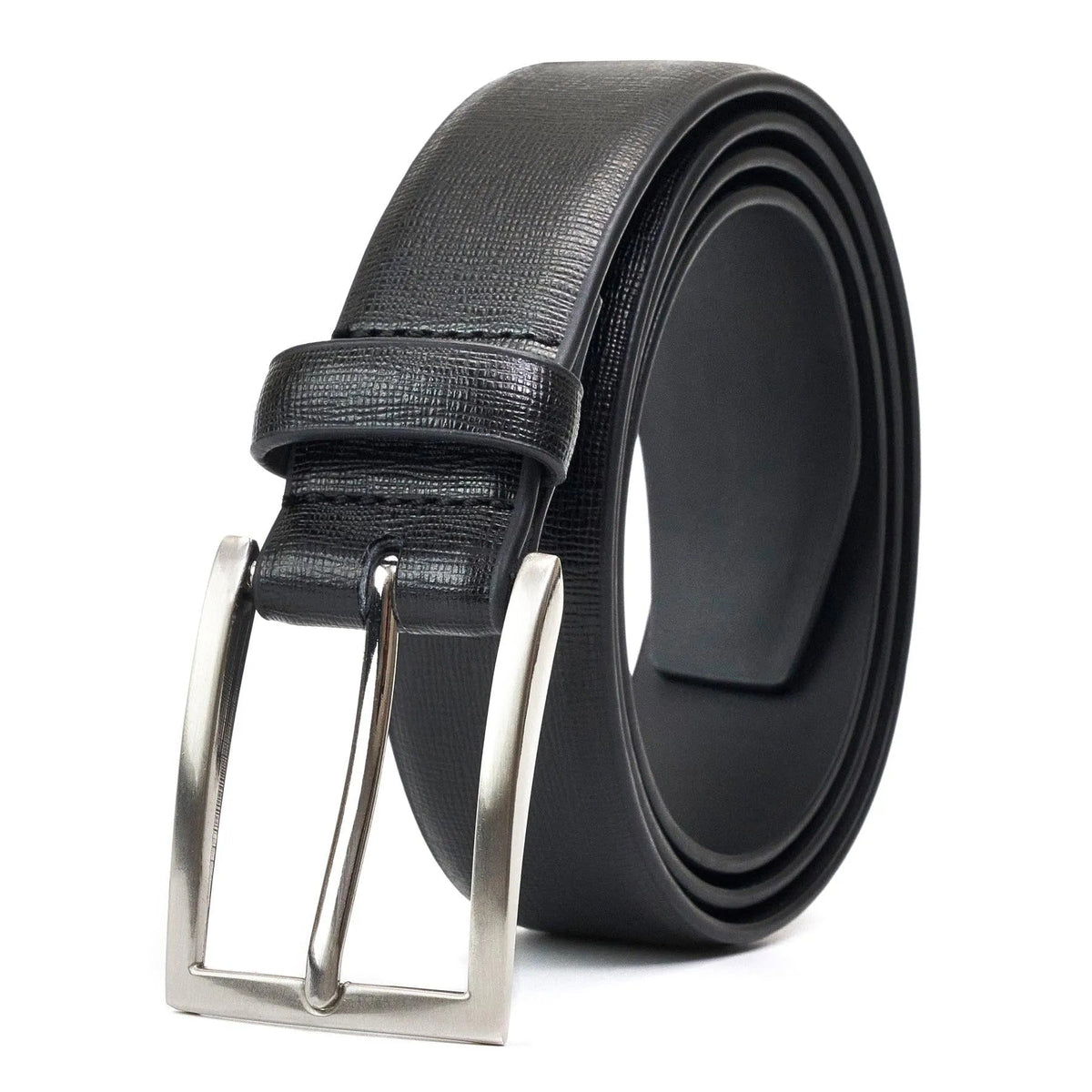 Genuine Leather Belt with Classic Pin Buckle for Men & Women – Versatile Dress Belt for Business & Casual Wear in 7 Colors & Waist Sizes 30-