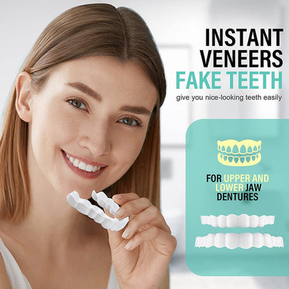 Snap-On Cosmetic Teeth Covers for Upper & Lower Teeth – Instant Smile Veneers for Missing, Broken, or Stained Teeth – Comfortable