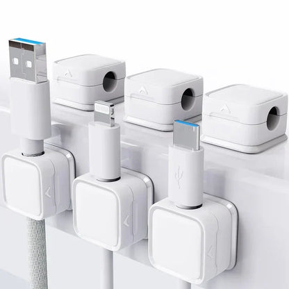 Wire Organizer Clips with Strong Magnet, 3-Pack for Desktop Cord Management, USB Cable Holder for Home Office & Desk