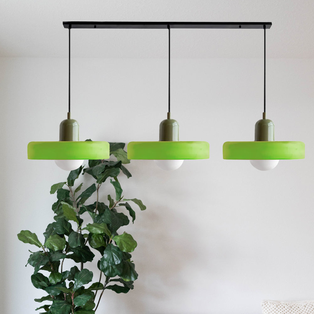 Glass Pendant Lamp 12 Inch Adjustable Height Ceiling Fixture for Bedrooms Nightstands Modern Minimalist Nordic Hanging Light E27 Socket for