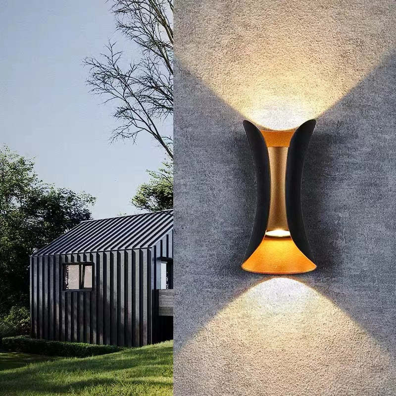 Waterproof Curved LED Outdoor Sconce Hardwired Wall Light for Patio Garden & Entryway