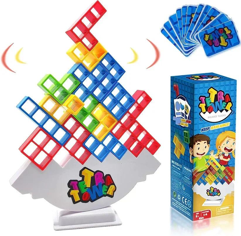 Wooden Stacking Block Tower Game for Family Game Night – Skill Building Balance Challenge for Kids & Adults