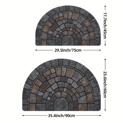 Haven Mosaic Door Mat - Non-Slip Polyester, Indoor Outdoor Use