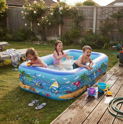 Ortekor Inflatable Children's Paddling Pool with Cartoon Design | Durable PVC for Safe Summer Fun