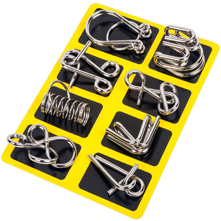 Brain Teaser Wire Disentanglement Game Set | Classic Metal Ring Puzzle Collection for Adults & Teens | Challenging IQ Logic Games