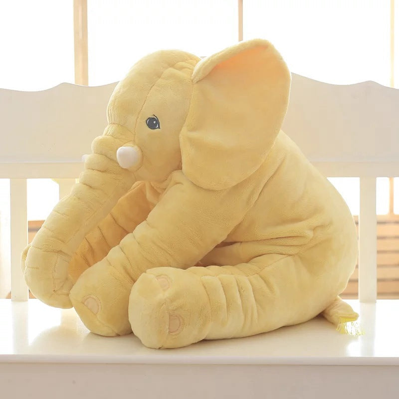 Plush Elephant Nursery Pillow Gray Blue Pink Purple Yellow Toddler Cushion Baby Room Decor Soft Cotton Support Nap Time Play
