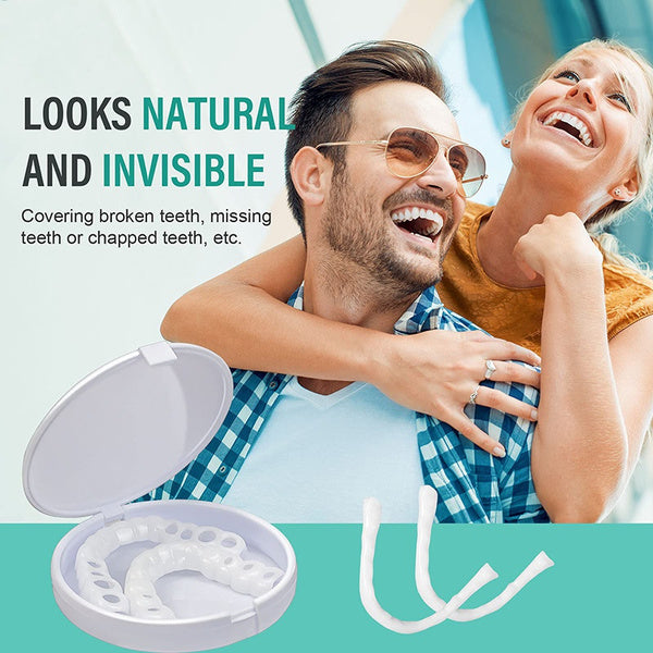Snap-On Cosmetic Teeth Covers for Upper & Lower Teeth – Instant Smile Veneers for Missing, Broken, or Stained Teeth – Comfortable
