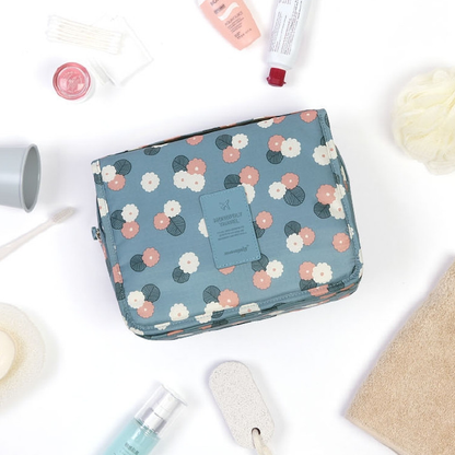 Hanging Toiletry Bag with Multiple Compartments for Travel – Water-Resistant Organizer for Makeup, Cosmetics & Grooming Essentials