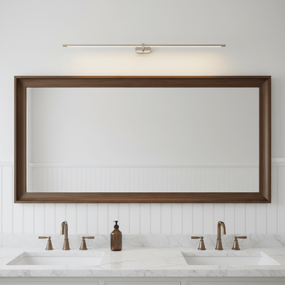 LED Bathroom Mirror Light 27 in Rechargeable Dimmable Wall Sconce Black Gold Wireless Touch Control Vanity Fixture for Powder Room