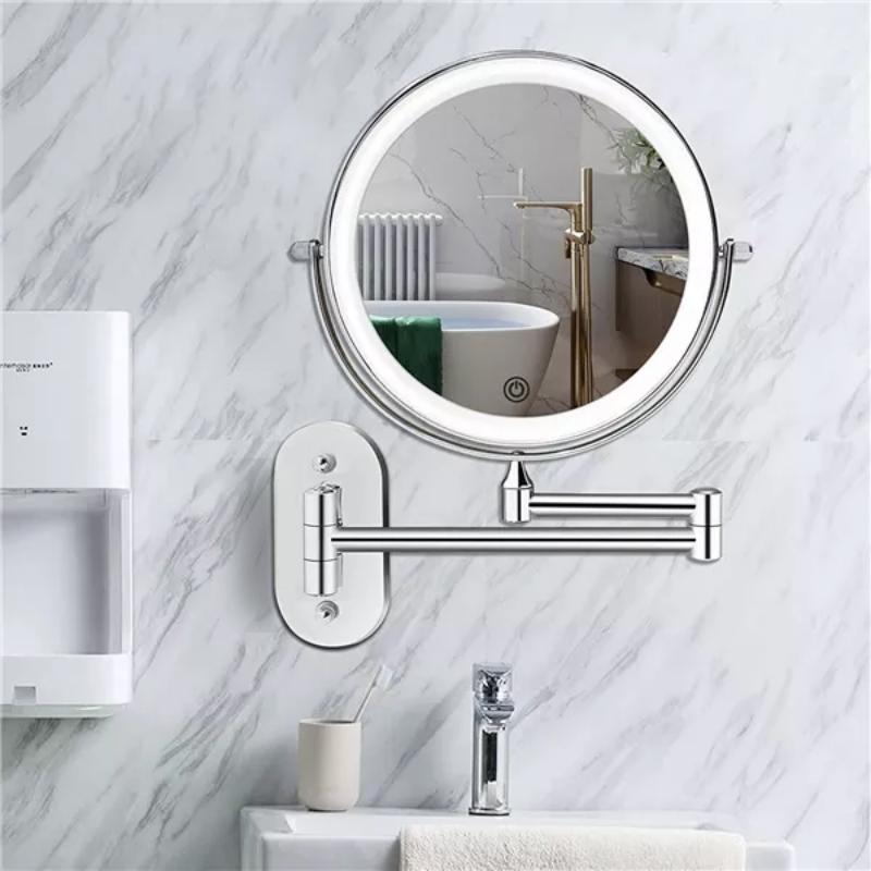 Makeup Mirror with Lights, Rechargeable LED Magnifying Mirror with 10x Magnification, Lighted Makeup Mirror for Travel