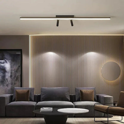 Track Spotlight Bar Ceiling Fixture Black Metal Directional Adjustable Heads Indoor Room LED 31.5 Inch 39.5 Inch Modern Minimalist Versatile