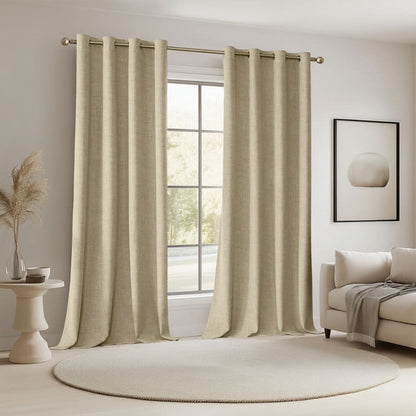 BURLAPLIVA – Blackout Textured Curtains for Elegant Living Rooms