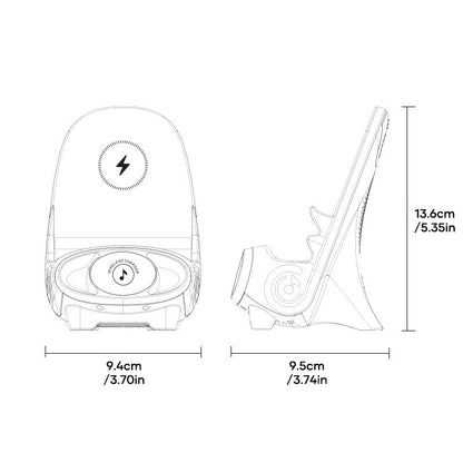 Wireless Phone Charging Stand 15W Qi Fast Charger Desktop Holder with Sound Amplifier for iPhone Android Horizontal Vertical Mount