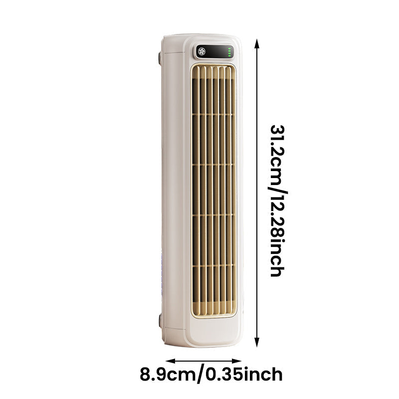 Rechargeable Tower Fan Wireless 12-Inch Desk Air Circulator for Home Office Bedroom Personal Cooling Desktop Portable Battery Powered Compac