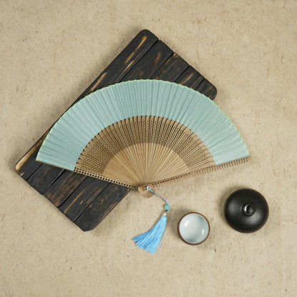 Silk Bamboo Hand Fan – Folding Oriental Style Accessory for Weddings, Parties & Summer Cooling – Lightweight Portable Fan with Elegant