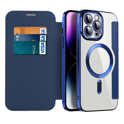 Wallet Phone Case with Card Holder & Magnetic Clasp – Flip Cover with RFID Protection & Kickstand for iPhone 12/13/14/15 Series