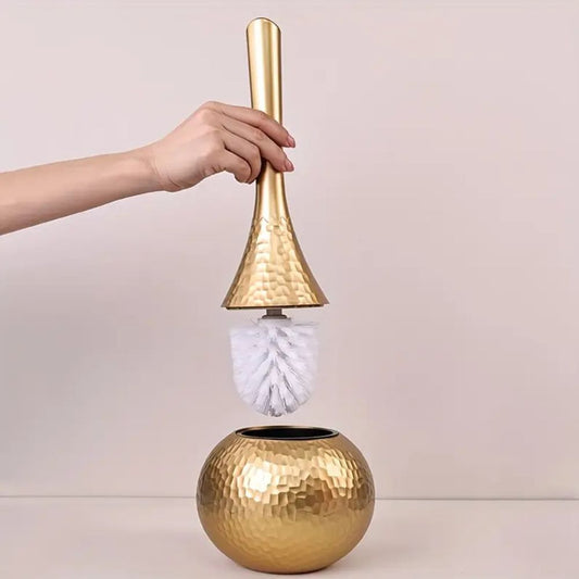 Premium Toilet Brush with Covered Holder Stand ABS Bathroom Cleaning Tool Modern Design Hygienic Storage Four Finishes