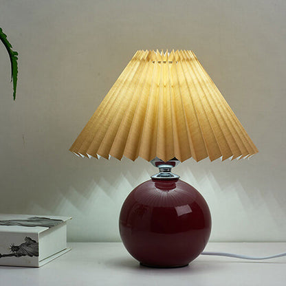Ceramic Accent Lamp with Fabric Shade 11x9.5 in E26 Socket for Nightstand Desk Study Room Reading Light Modern Home Decor