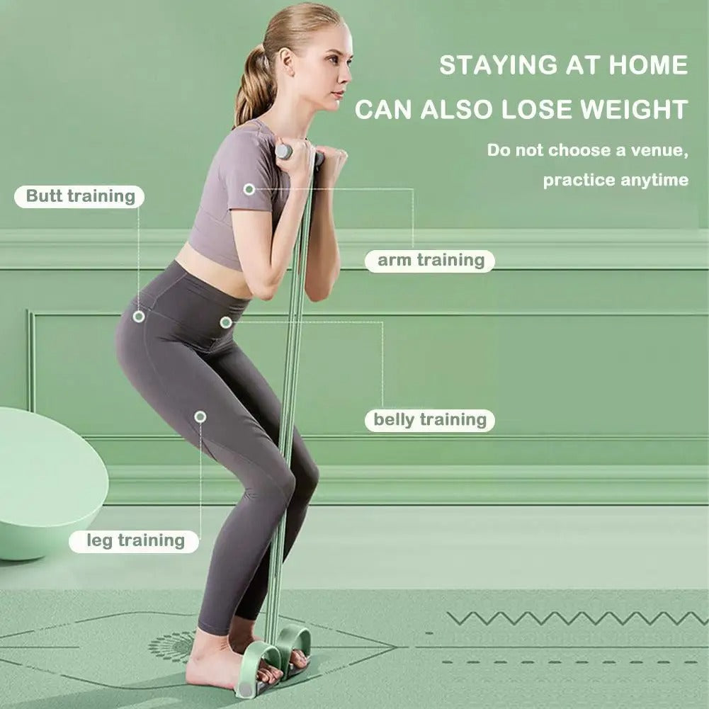 Resistance Band Trainer with Foot Pedals for Full Body Workout Home Gym Exercise Equipment Portable Fitness Toning Legs Arms Core Yoga Pilat